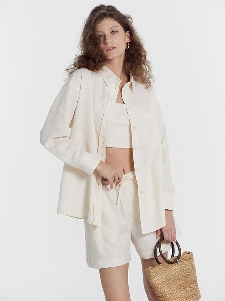 Изображение товара Рубашка Mark Formelle 122955-1/1 (р.170-100-106, молочные цветы жаккард)