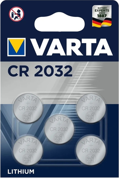 Изображение товара Комплект батареек Varta Lithium CR2032 3V / 6032229405 (5шт)