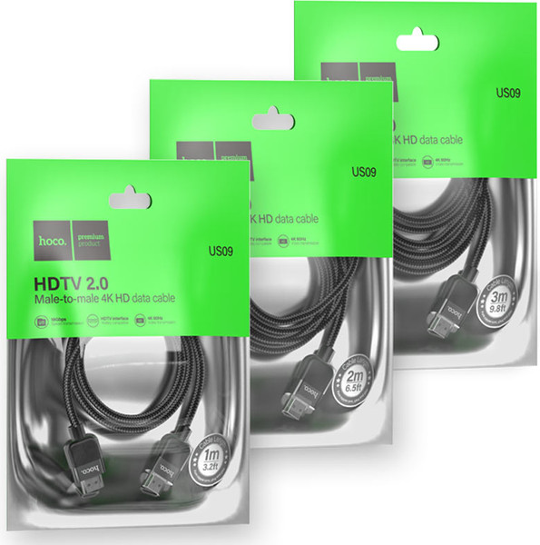 Изображение товара Кабель Hoco US09 ver2.0 HDMI (m) HDMI (m) (2м, черный)