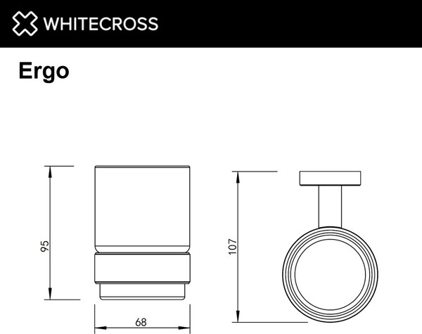 Изображение товара Стакан для зубной щетки и пасты Whitecross Ergo ER2230NIB (брашированный никель)