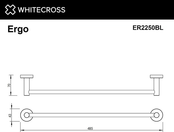 Изображение товара Держатель для полотенца Whitecross Ergo ER2250BL (черный матовый)
