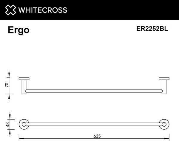 Изображение товара Держатель для полотенца Whitecross Ergo ER2252BL (черный матовый)