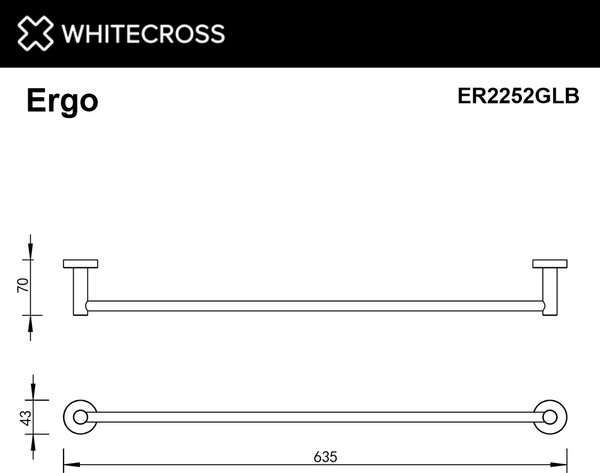 Изображение товара Держатель для полотенца Whitecross Ergo ER2252GLB (брашированное золото)