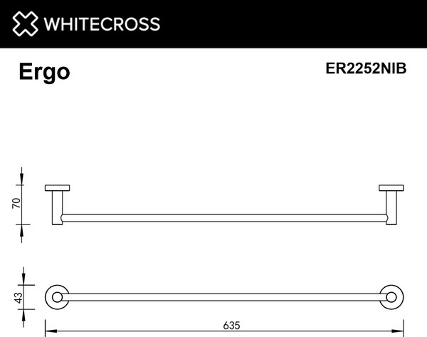 Изображение товара Держатель для полотенца Whitecross Ergo ER2252NIB (брашированный никель)