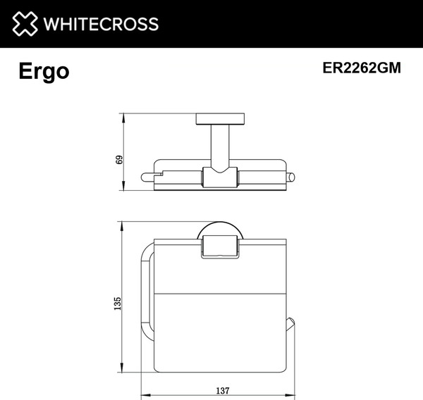 Изображение товара Держатель для туалетной бумаги Whitecross Ergo ER2262GLB (брашированное золото)