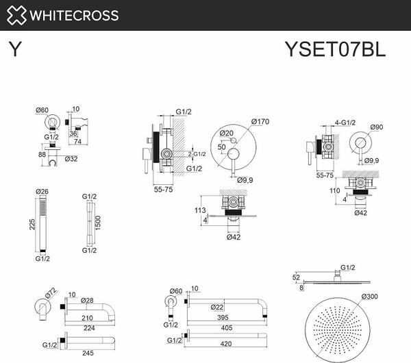 Изображение товара Душевая система со смесителем Whitecross Y YSET07GL (золото)