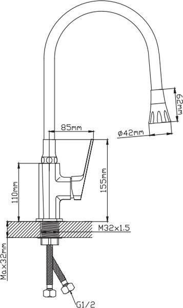 Изображение товара Смеситель Diadonna Д165-41ВL