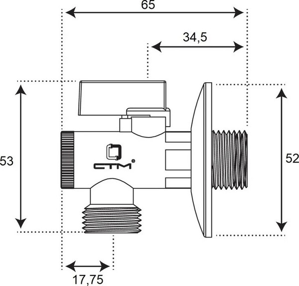 Изображение товара Шаровой кран СТМ 1/2"х3/4" CAFR1234