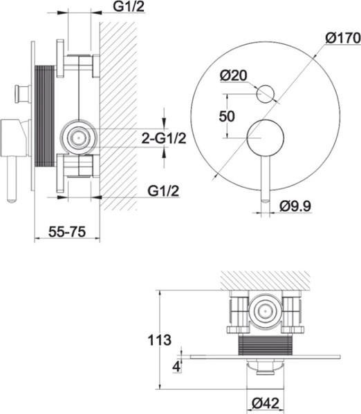 Изображение товара Смеситель Whitecross Y Y1235GLB (брашированное золото)