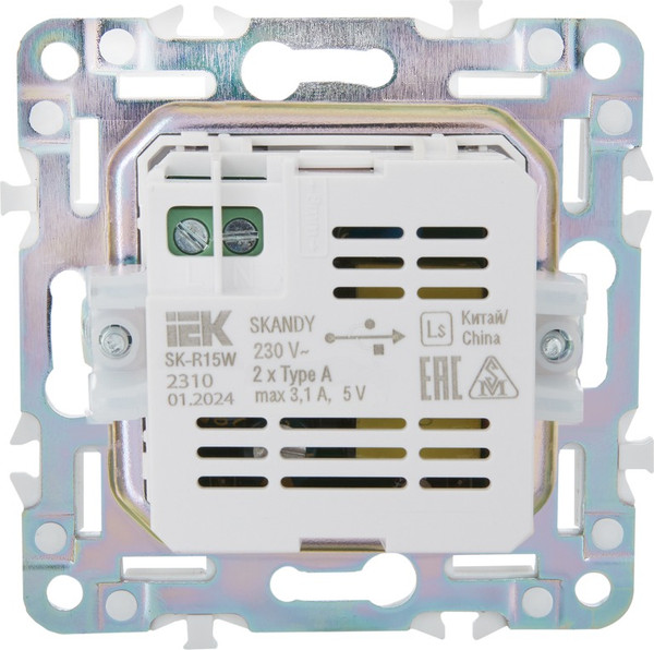 Изображение товара Розетка IEK Skandy SK-U21-D31-K01 (арктический белый)