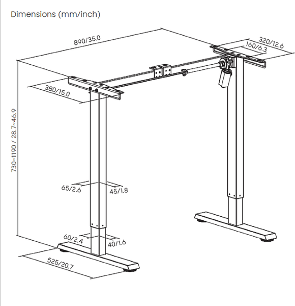 Изображение товара Подстолье Ergosmart Electric Desk Light (белый)