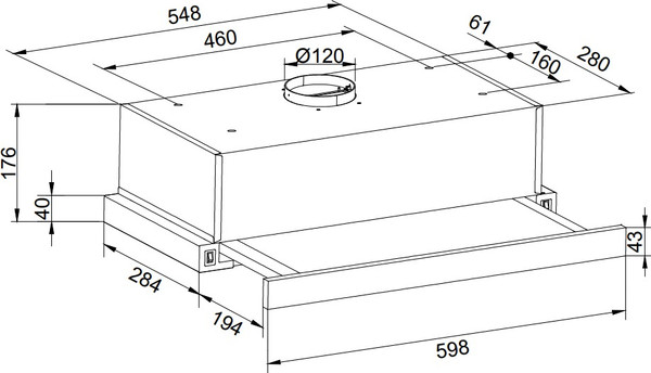 Изображение товара Вытяжка телескопическая ZORG Slim 850 60 M (черный)