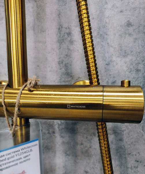 Изображение товара Душевая система со смесителем Whitecross Y1254GLB (брашированное золото)