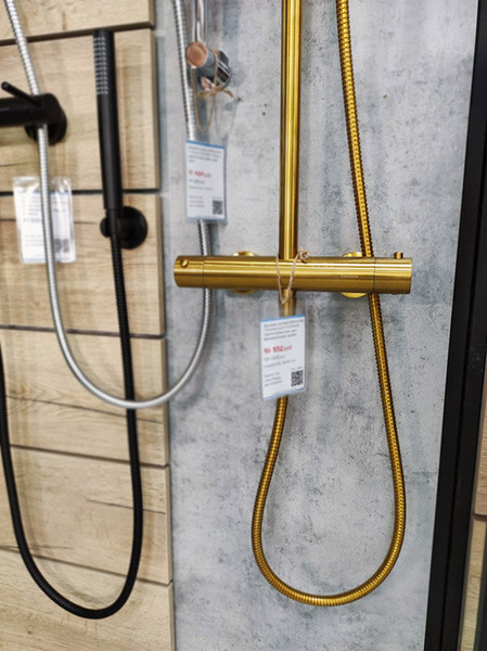 Изображение товара Душевая система со смесителем Whitecross Y1254GLB (брашированное золото)