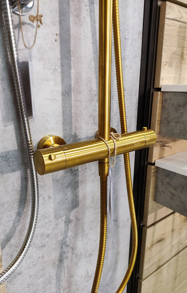 Изображение товара Душевая система со смесителем Whitecross Y1254GLB (брашированное золото)