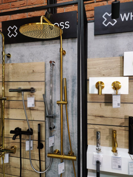 Изображение товара Душевая система со смесителем Whitecross Y1254GLB (брашированное золото)