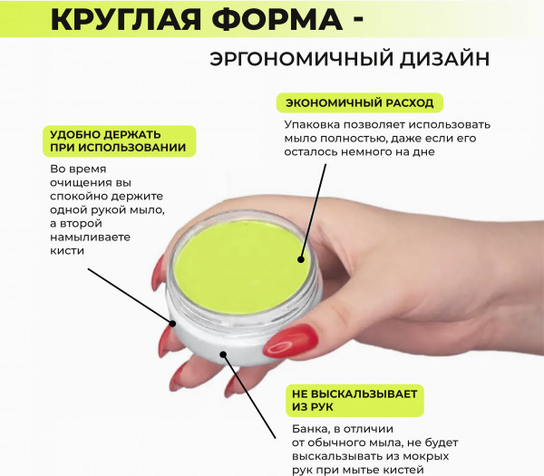 Изображение товара Средство для очищения кистей/спонжей Mischa Vidyaev Brush Cleanser Soap (100г)
