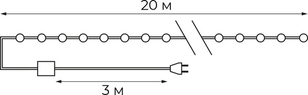 Изображение товара Светодиодная гирлянда Uniel Роса ULD-S2000-200/DGA / UL-00012078 (белый)
