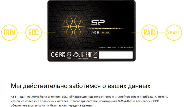 Изображение товара SSD диск Silicon Power A58 512GB (SP512GBSS3A58A25)