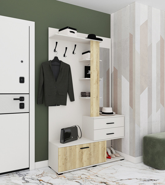 Изображение товара Секция в прихожую Интерлиния Вита-1 (дуб золотой/персидский жемчуг)