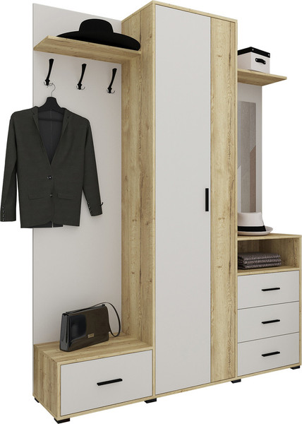 Изображение товара Секция в прихожую Интерлиния Вита-4 (дуб золотой/персидский жемчуг)