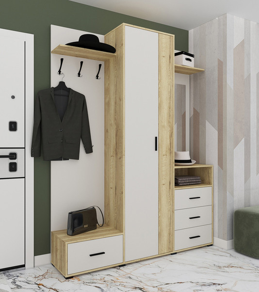 Изображение товара Секция в прихожую Интерлиния Вита-4 (дуб золотой/персидский жемчуг)