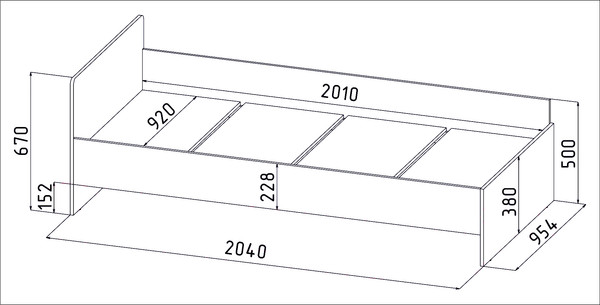 Изображение товара Односпальная кровать Интерлиния Анеси-4 (дуб золотой)