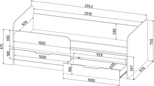 Изображение товара Кровать-тахта Интерлиния Анеси-5 (белый платинум/белый платинум)