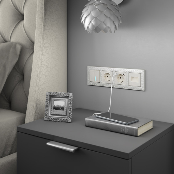 Изображение товара Лицевая панель Werkel W1191113 (перламутровый рифленый)