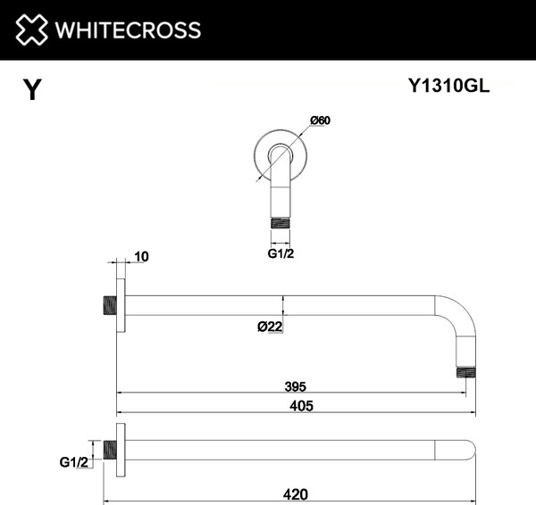 Изображение товара Душевой кронштейн Whitecross Y1310GL (золото)