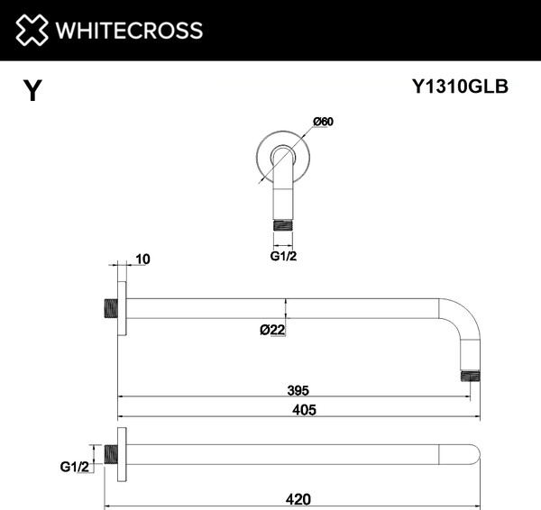 Изображение товара Душевой кронштейн Whitecross Y1310GLB (брашированное золото)