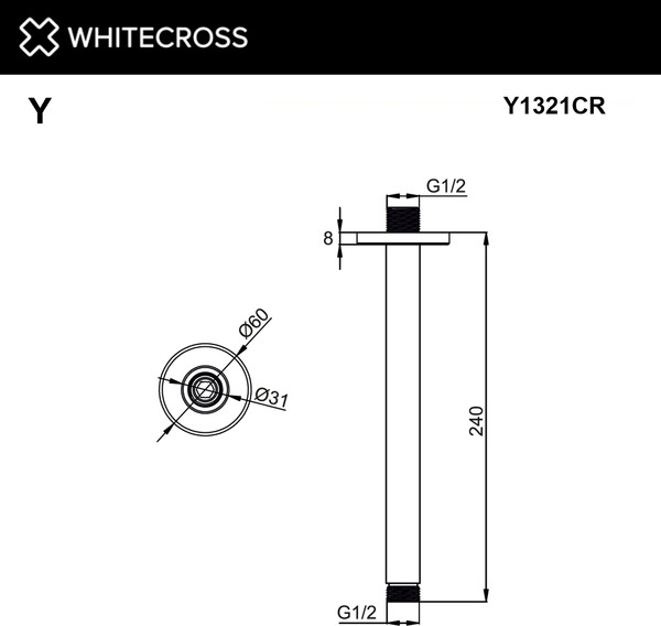 Изображение товара Душевой кронштейн Whitecross Y1321CR (хром)