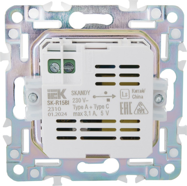 Изображение товара Розетка IEK Skandy SK-U21-D31-K02 (черный)