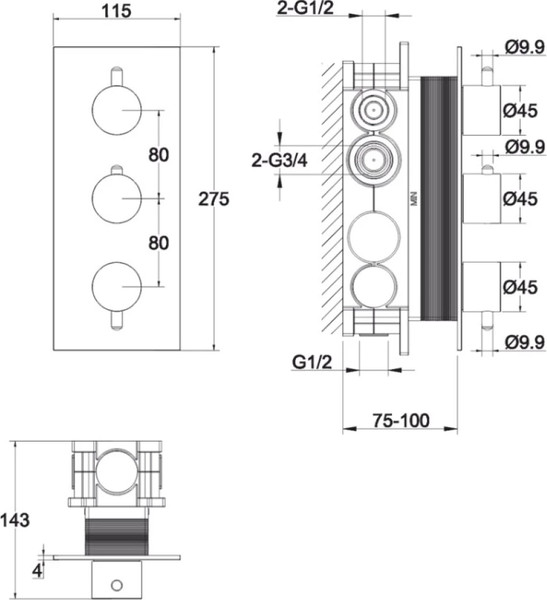Изображение товара Смеситель Whitecross Y1238BL (черный матовый)