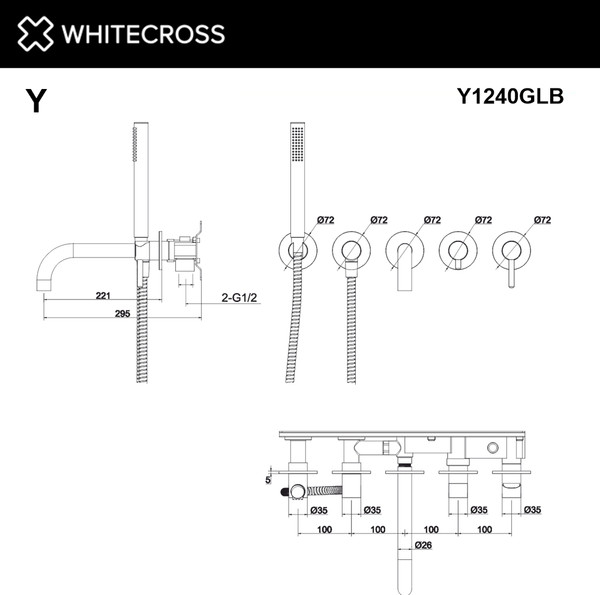 Изображение товара Смеситель Whitecross Y1240GM (оружейная сталь)