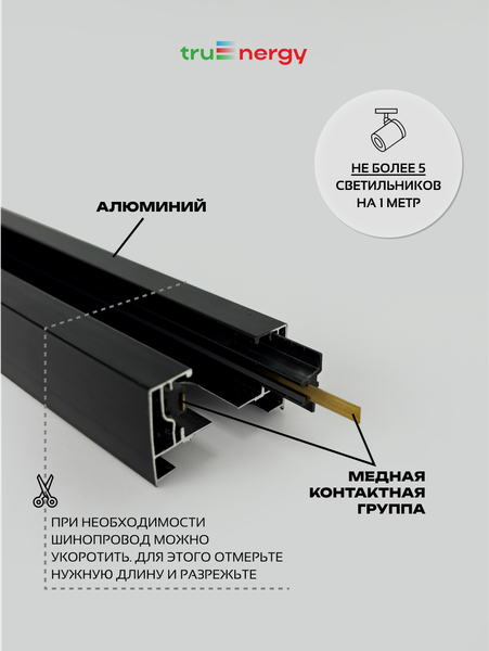 Изображение товара Шинопровод Truenergy 25011 (1м, черный)