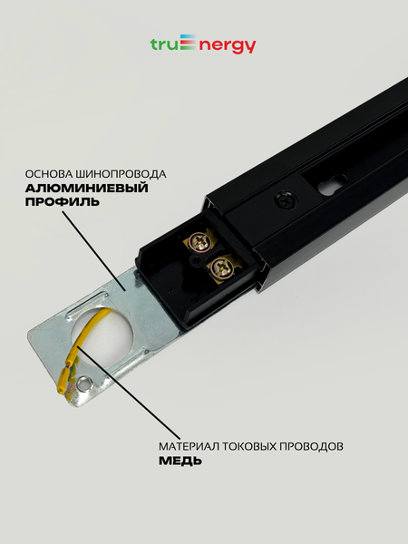 Изображение товара Шинопровод Truenergy 25013 (2м, черный)
