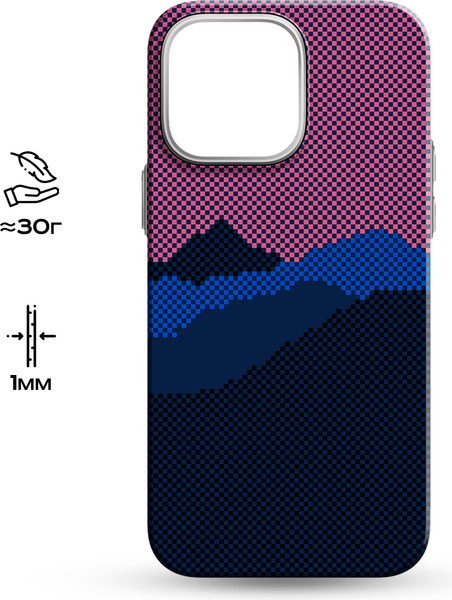 Изображение товара Чехол-накладка Luxo Горный пейзаж J274 для iPhone 15 Pro (черный/фиолетовый)