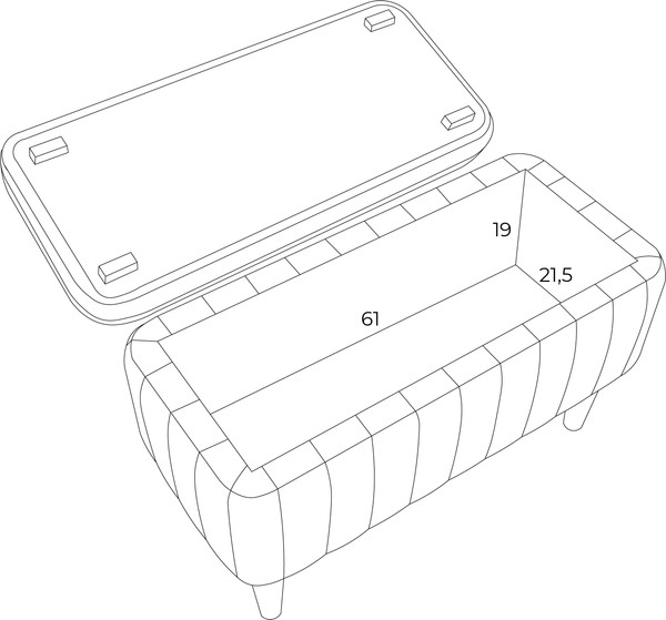 Изображение товара Банкетка Monofix Амма с ящиком для хранения (коричневый №24)