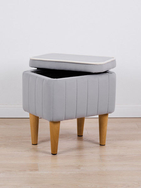 Изображение товара Пуф Monofix Амма с ящиком для хранения (светло-серый №52)