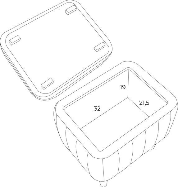 Изображение товара Пуф Monofix Амма с ящиком для хранения (светло-серый №52)