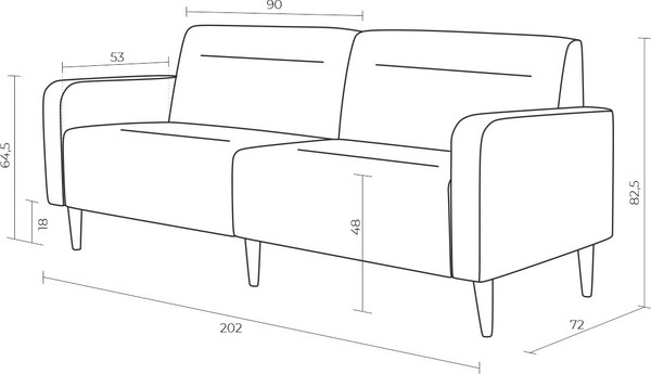 Изображение товара Диван Monofix Фоксет 202см (экокожа крем)