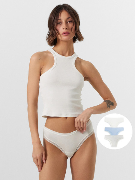 Изображение товара Комплект женских трусов Mark Formelle 412281-3 (р.98, сумрачно-белый)