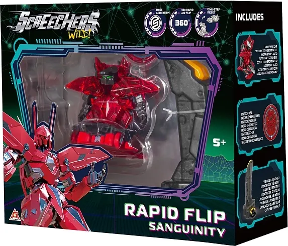 Изображение товара Игрушка-трансформер Screechers Дикие Скричеры. Рэпидфлип Сангвинити S5 / 62645