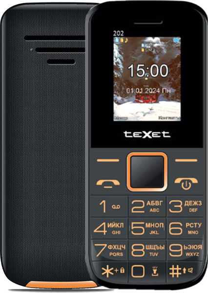 Изображение товара Мобильный телефон Texet TM-202 (черный)