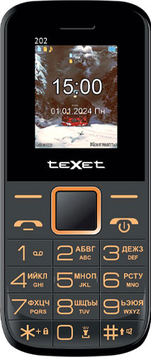 Изображение товара Мобильный телефон Texet TM-202 (черный)
