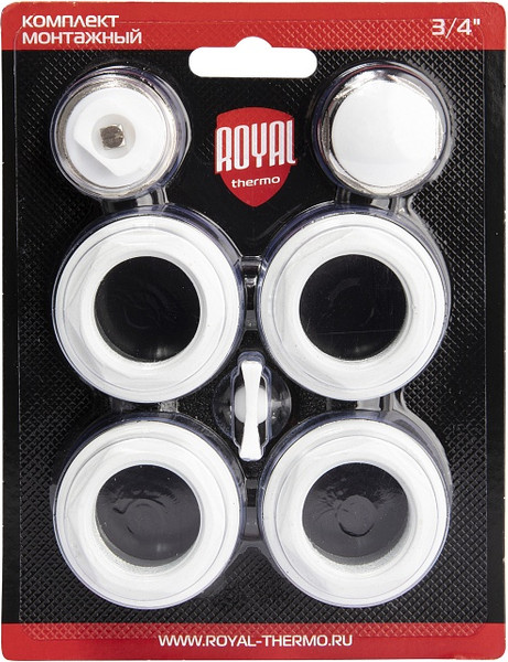 Изображение товара Монтажный комплект для радиатора Royal Thermo 1х3/4" (белый)