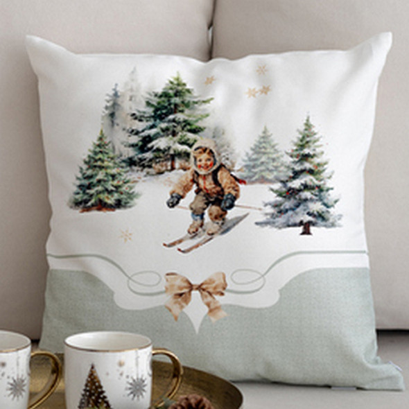 Изображение товара Наволочка декоративная Listelle Пряничный домик с зеленой каймой 815601/3