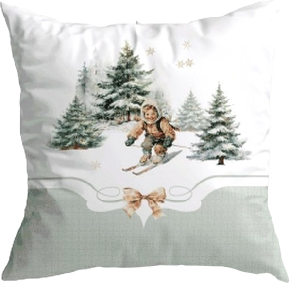 Изображение товара Наволочка декоративная Listelle Пряничный домик с зеленой каймой 815601/3