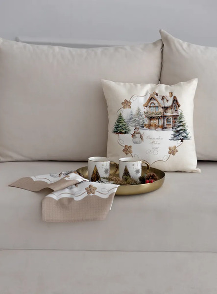 Изображение товара Наволочка декоративная Listelle Пряничный домик с надписью 815601/1